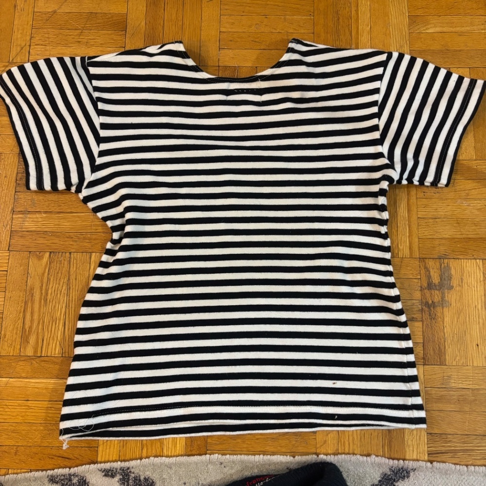 Vintage 90s scoop neck shirt striped - Picture 2 of 4